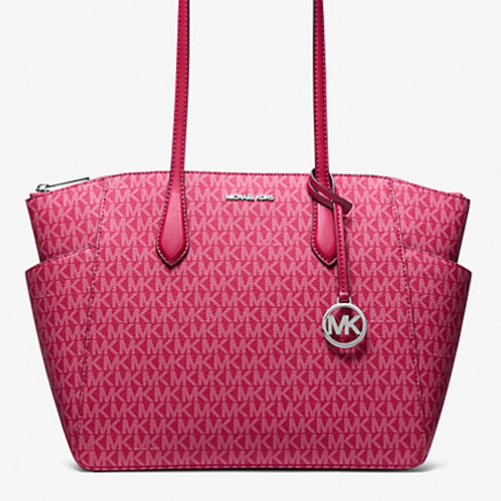 MICHAEL KORS Marilyn Medium Signature Logo Tote Bag
Dark Raspberry 
NWT - Picture 3 of 16